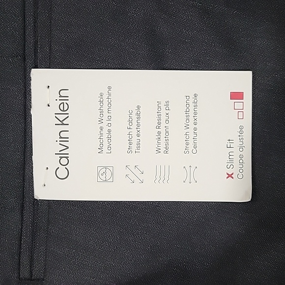 Calvin Klein Men’s Slim Fit Dress Pants Charcoal 38x30 Tailored Workwear - Picture 4 of 4